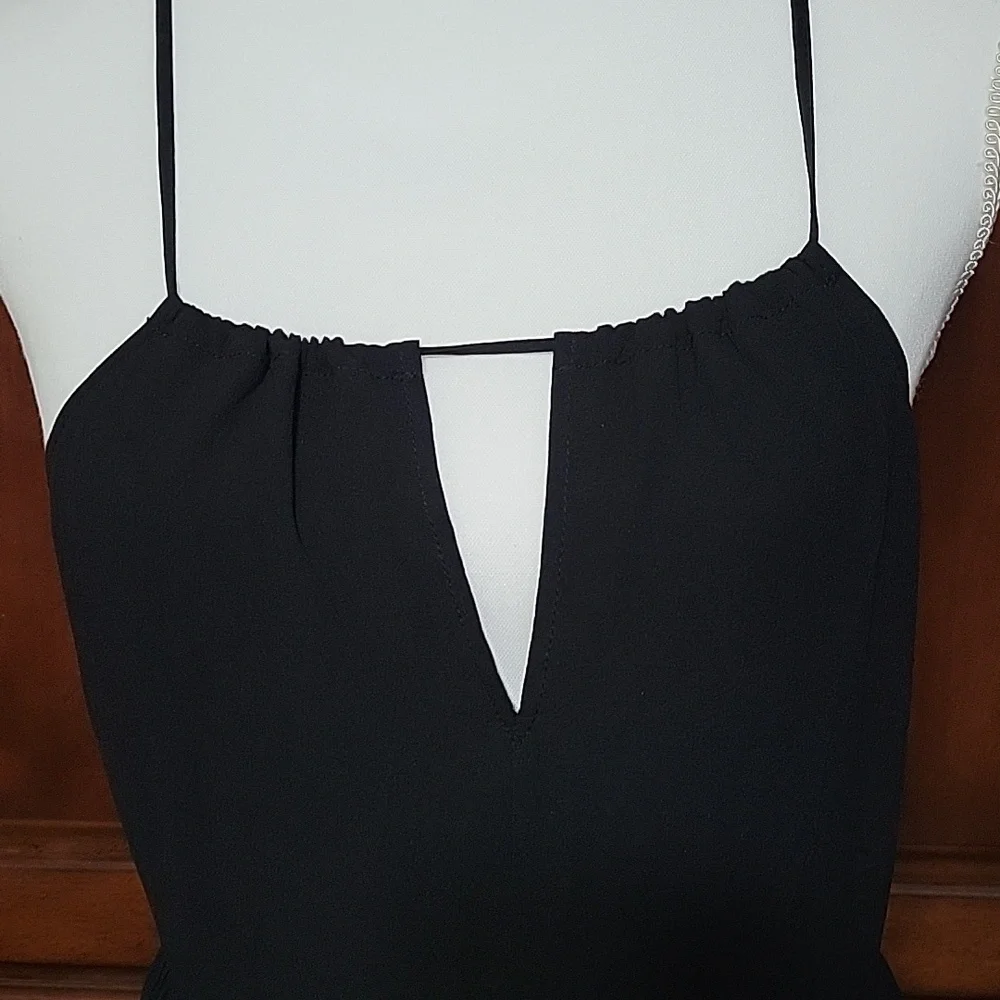 Abercrombie & Fitch Women's S Black Maxi Dress Pleated Spaghetti Strap N…